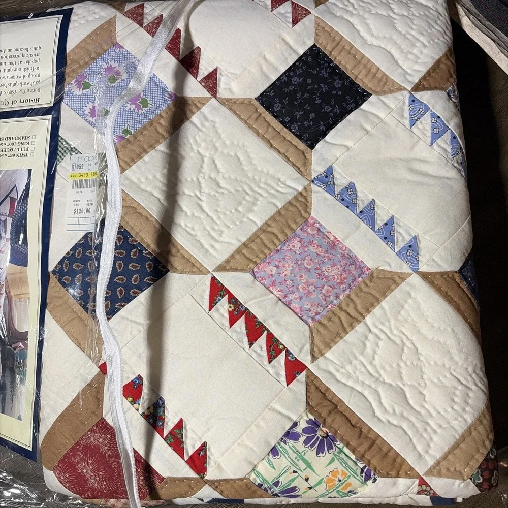 AMERICAN PACIFIC hand quilted Patchwork Quilt Country Classics Twin 66 X 86